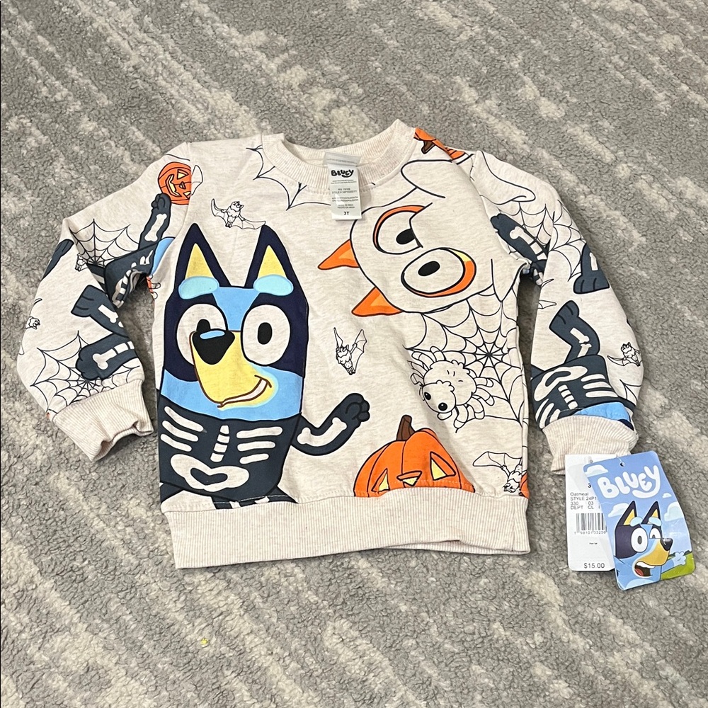 Bluey Kids Halloween Sweatshirt - Cream - Picture 1 of 3